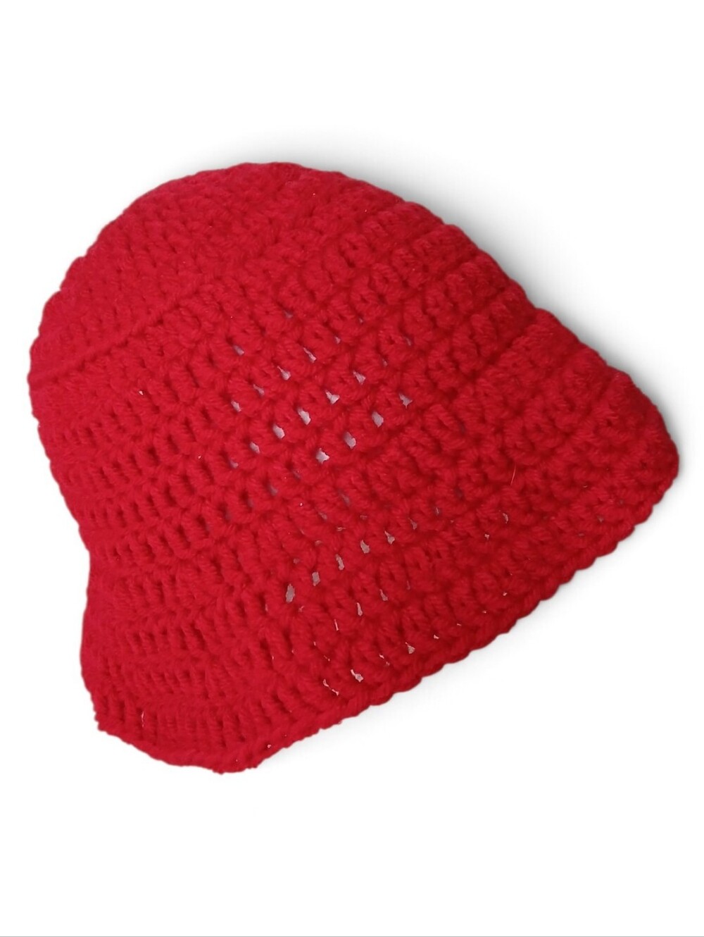 Handmade Red Crochet Bucket Hat